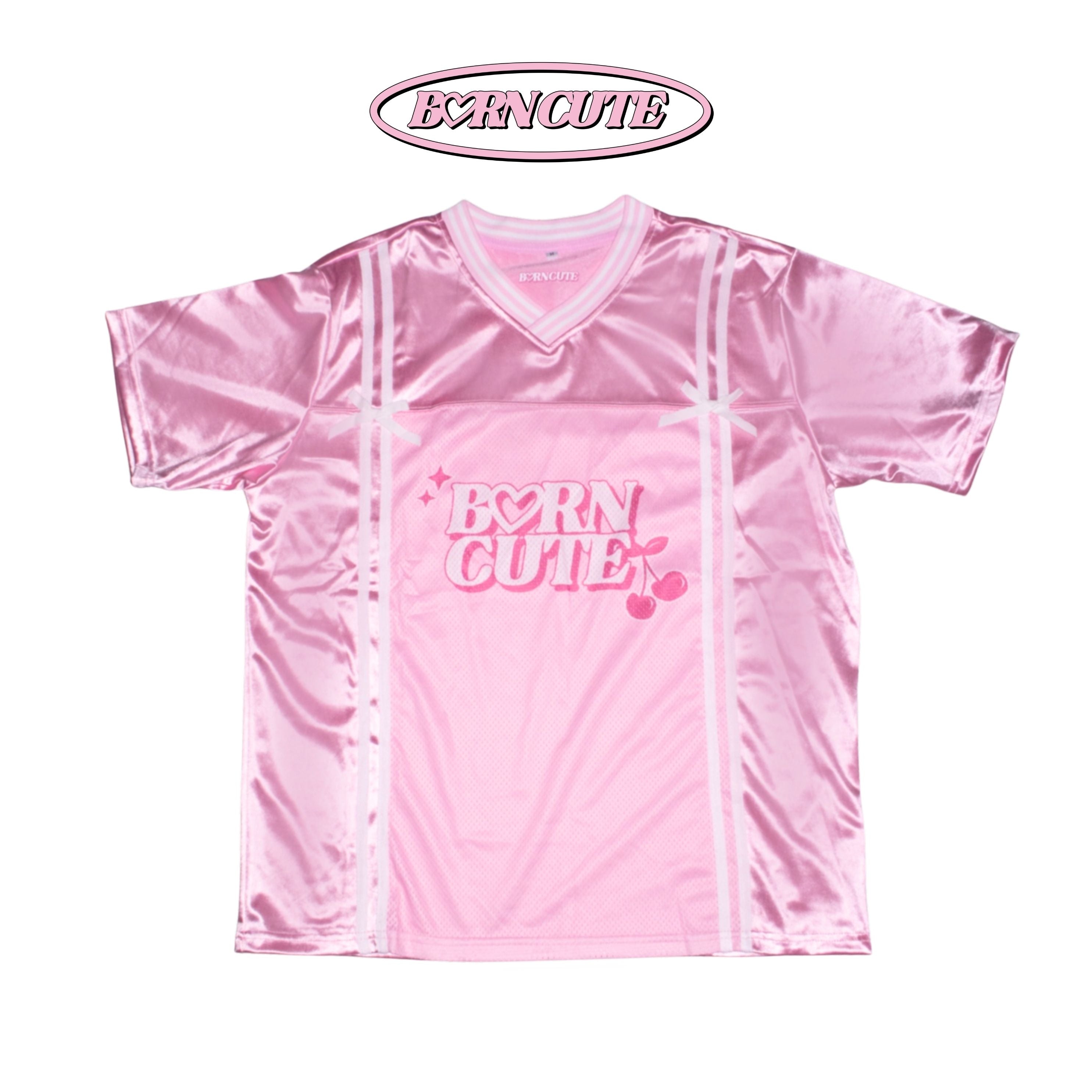 Borncute signature ribbon jersey in Pink