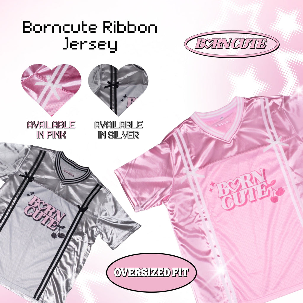 Borncute signature ribbon jersey in Pink