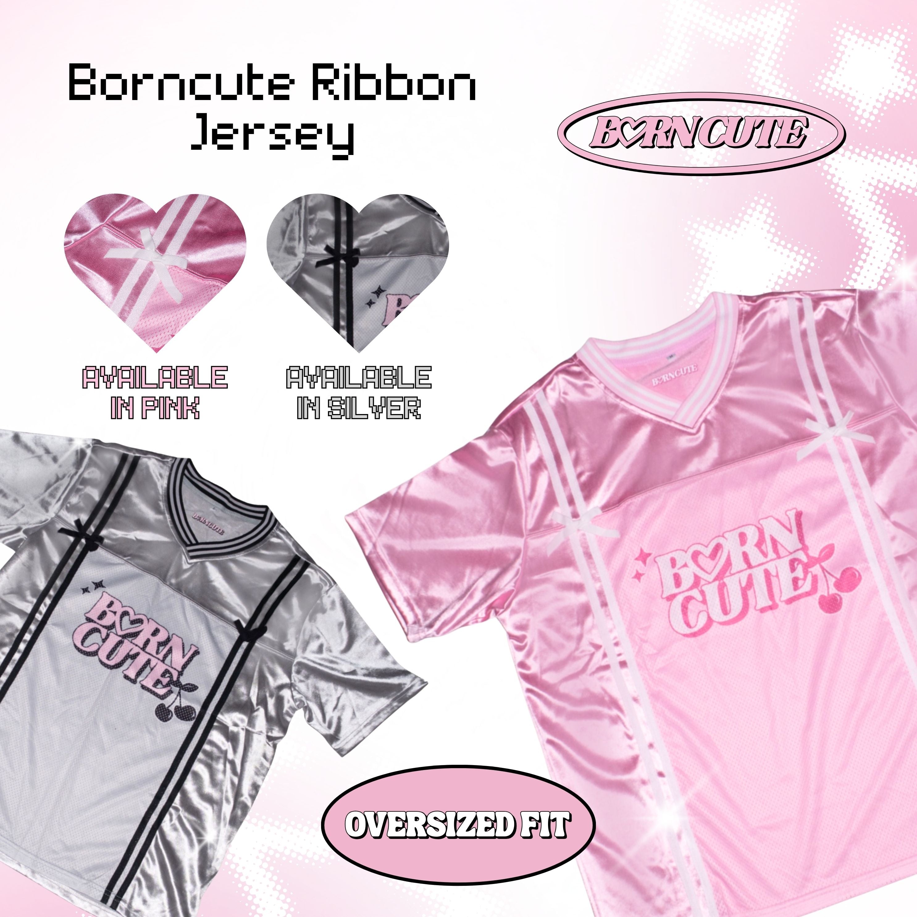 Borncute signature ribbon jersey in Pink