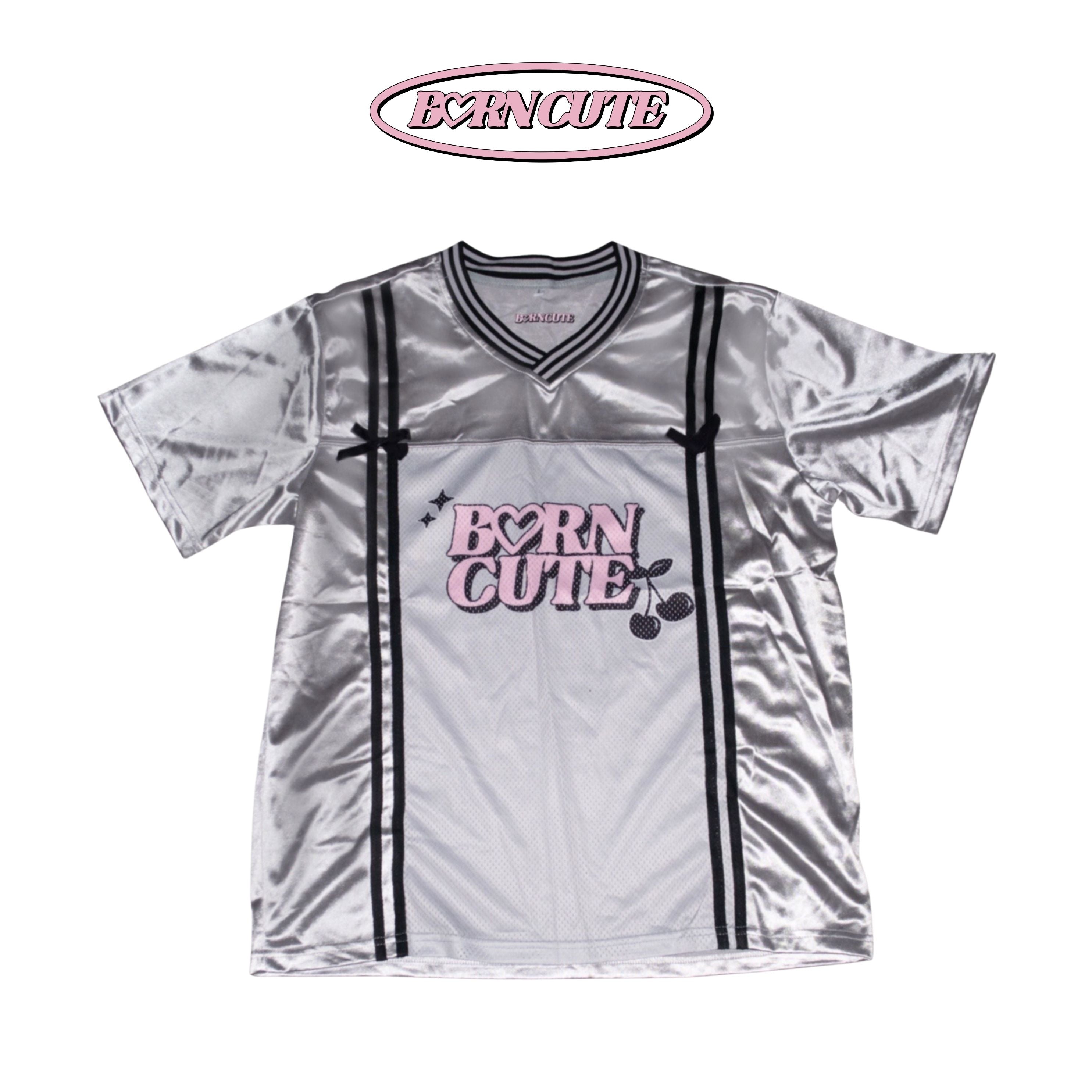 Borncute signature ribbon jersey in Silver
