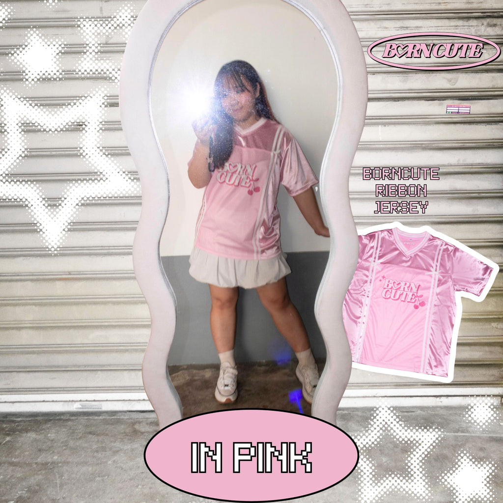 Borncute signature ribbon jersey in Pink