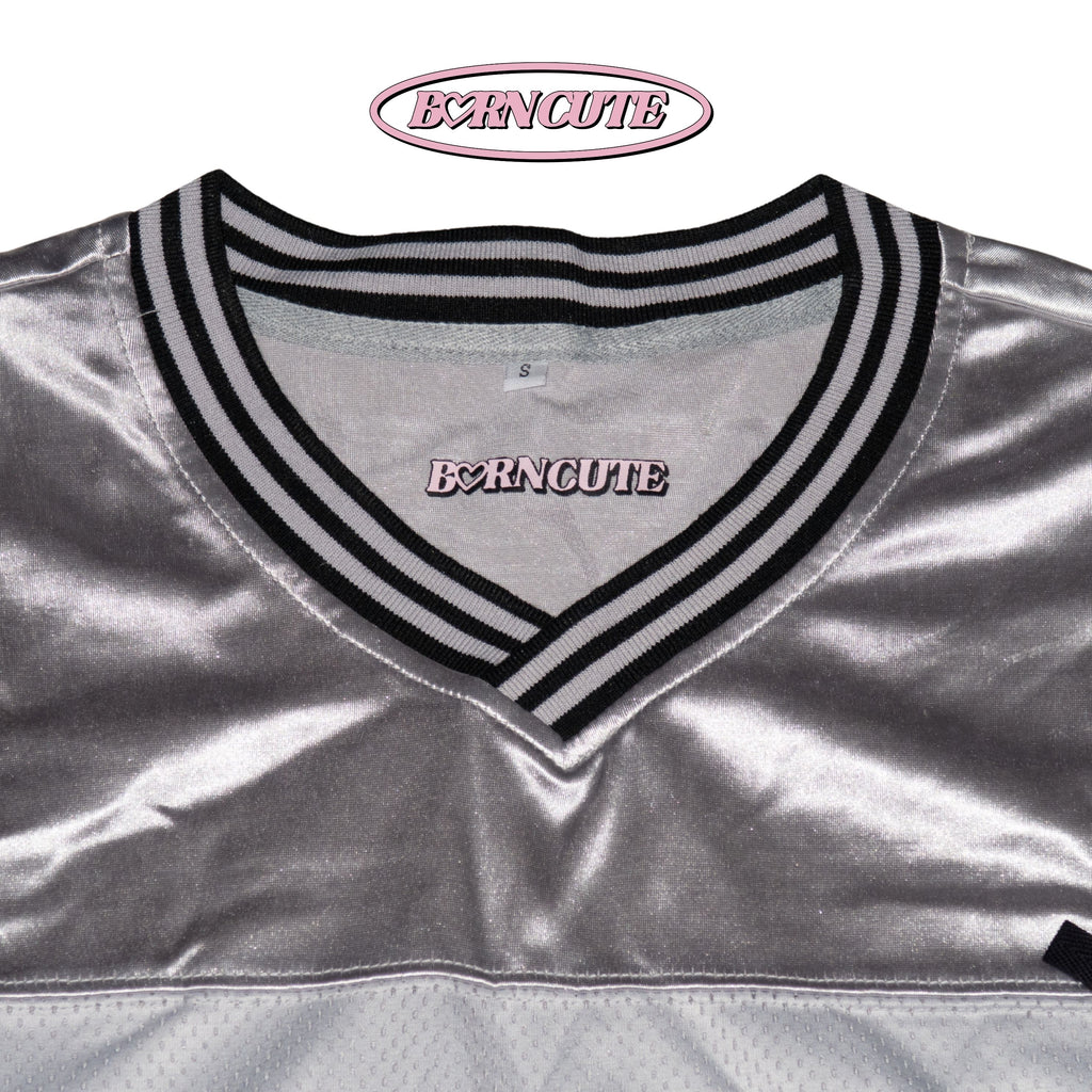 Borncute signature ribbon jersey in Silver