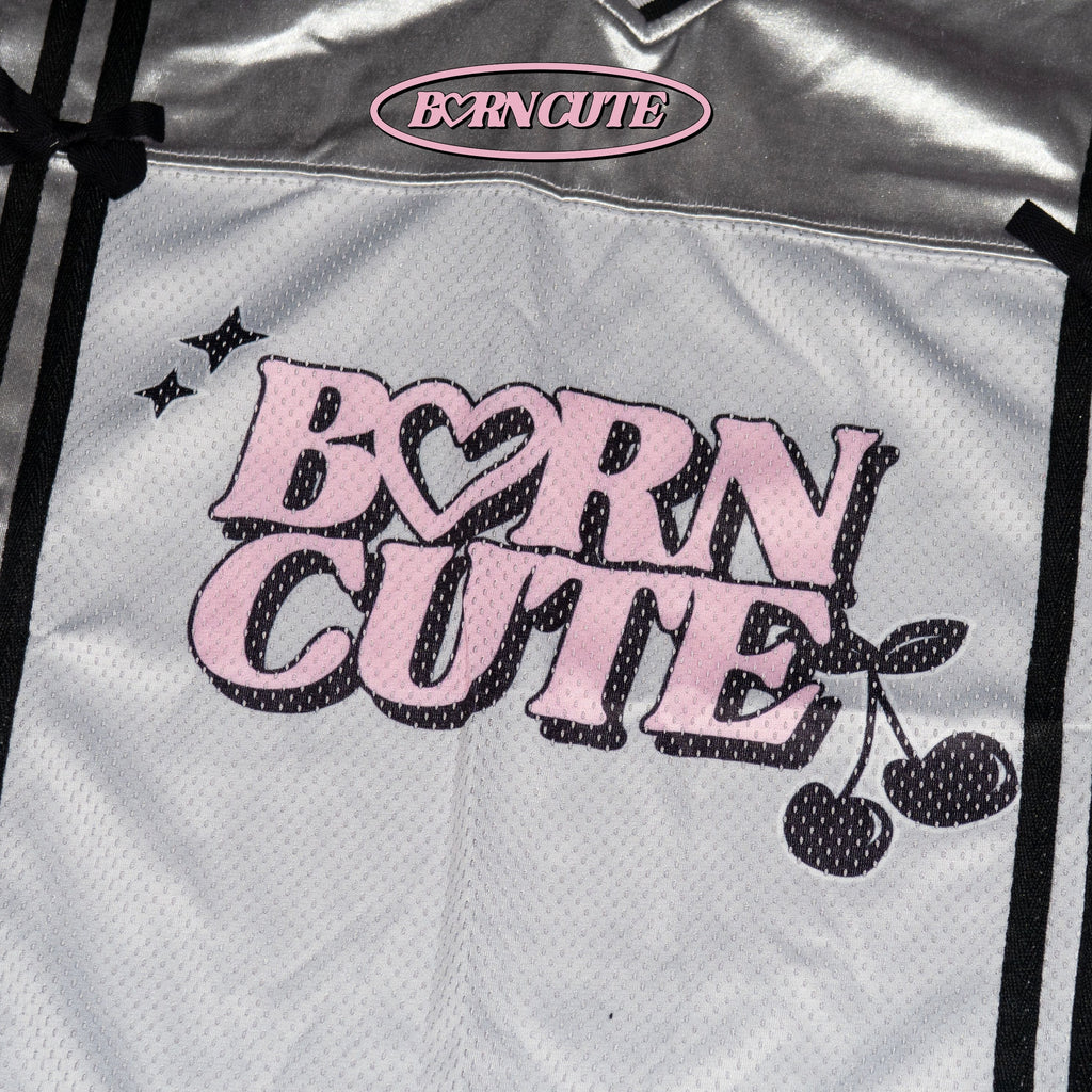 Borncute signature ribbon jersey in Silver