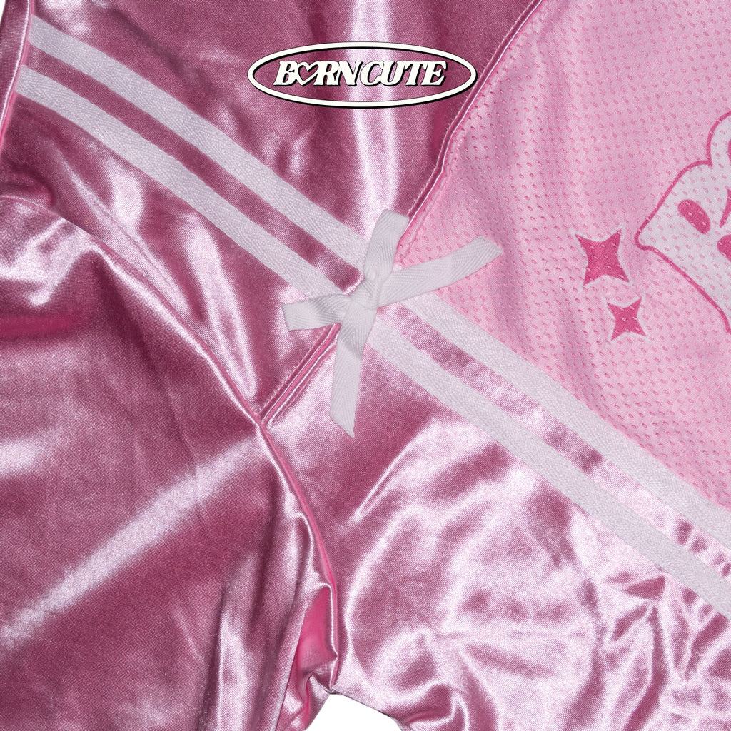 Borncute signature ribbon jersey in Pink