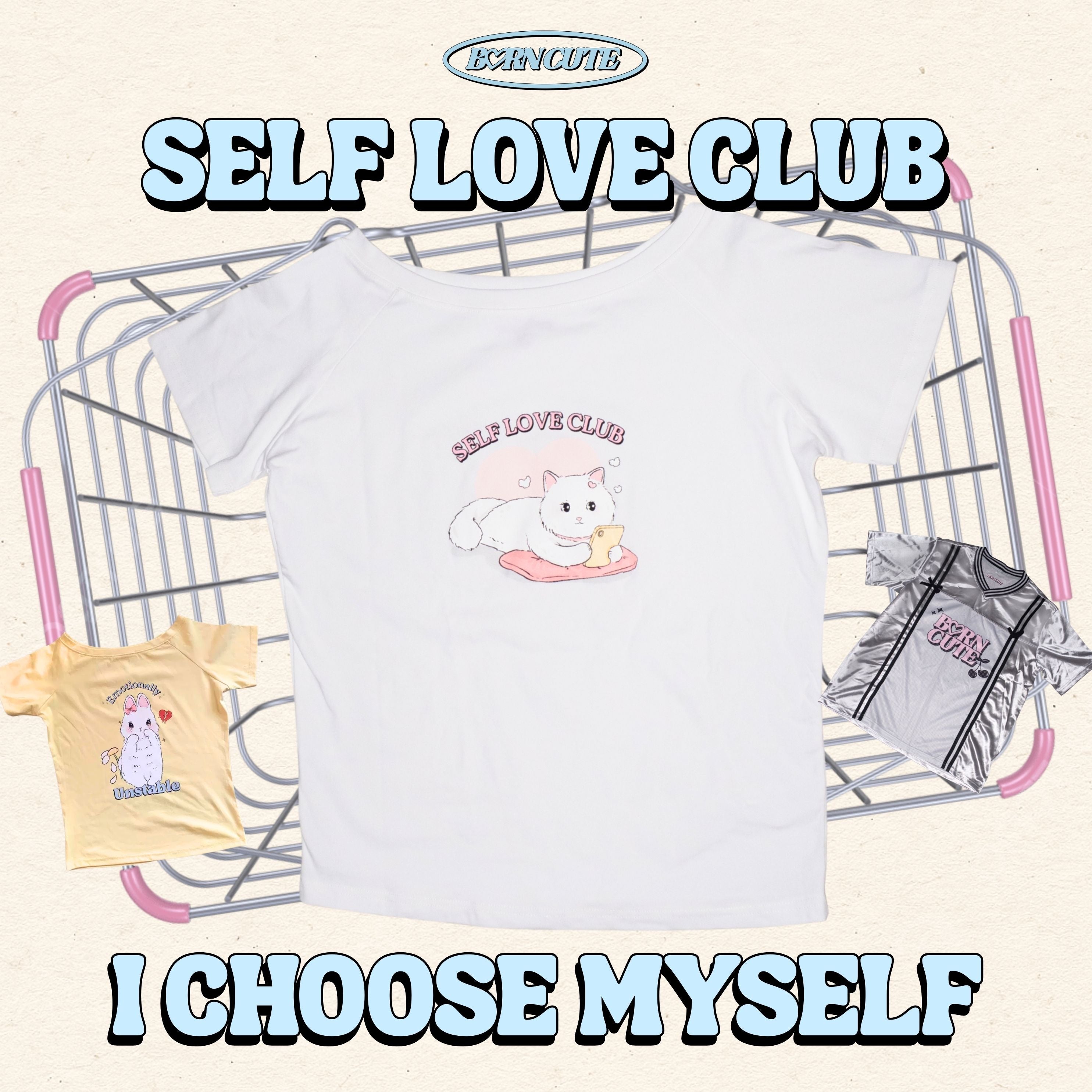 Borncute Self love club Off shoulder