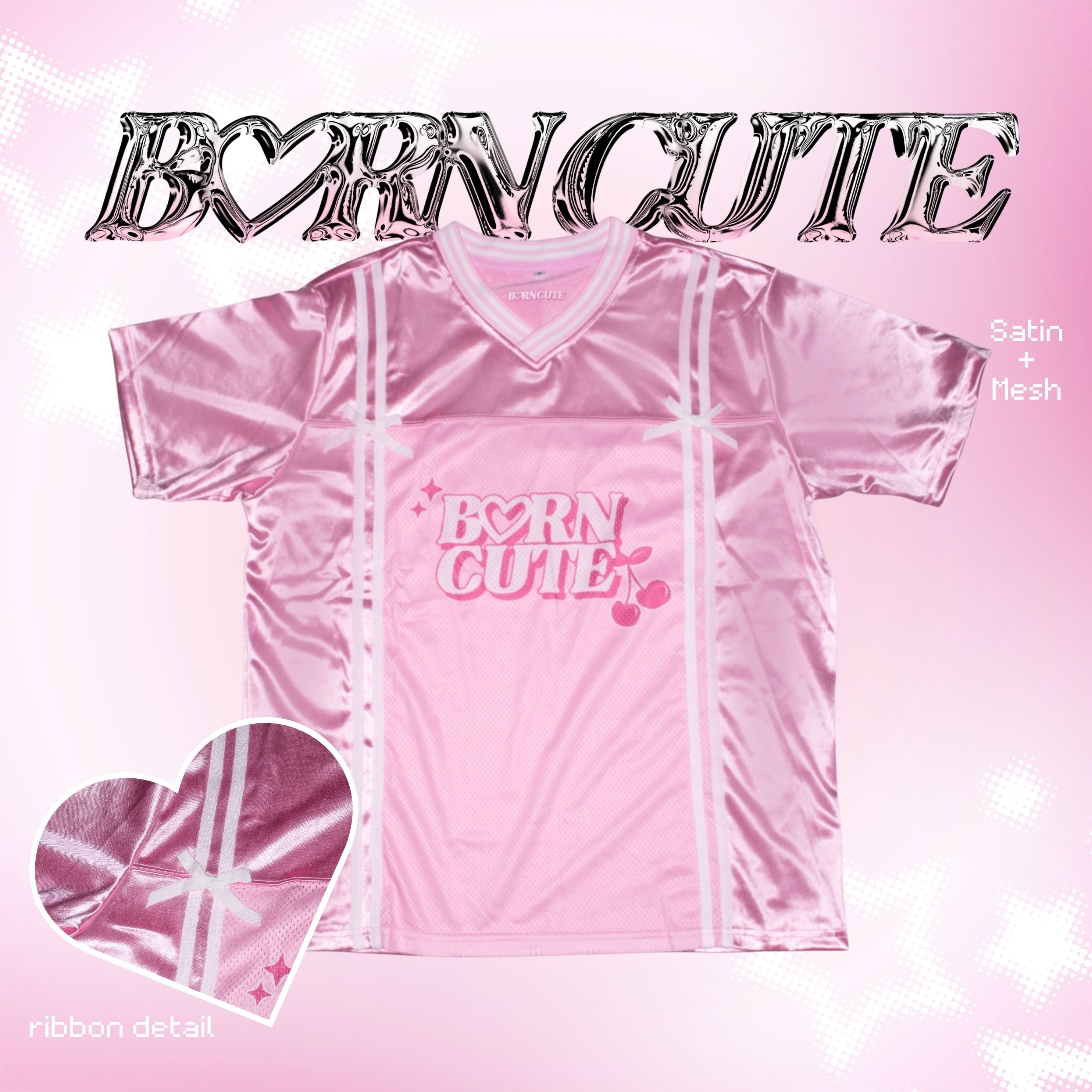 Borncute signature ribbon jersey in Pink