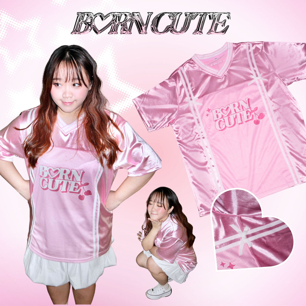 Borncute signature ribbon jersey in Pink