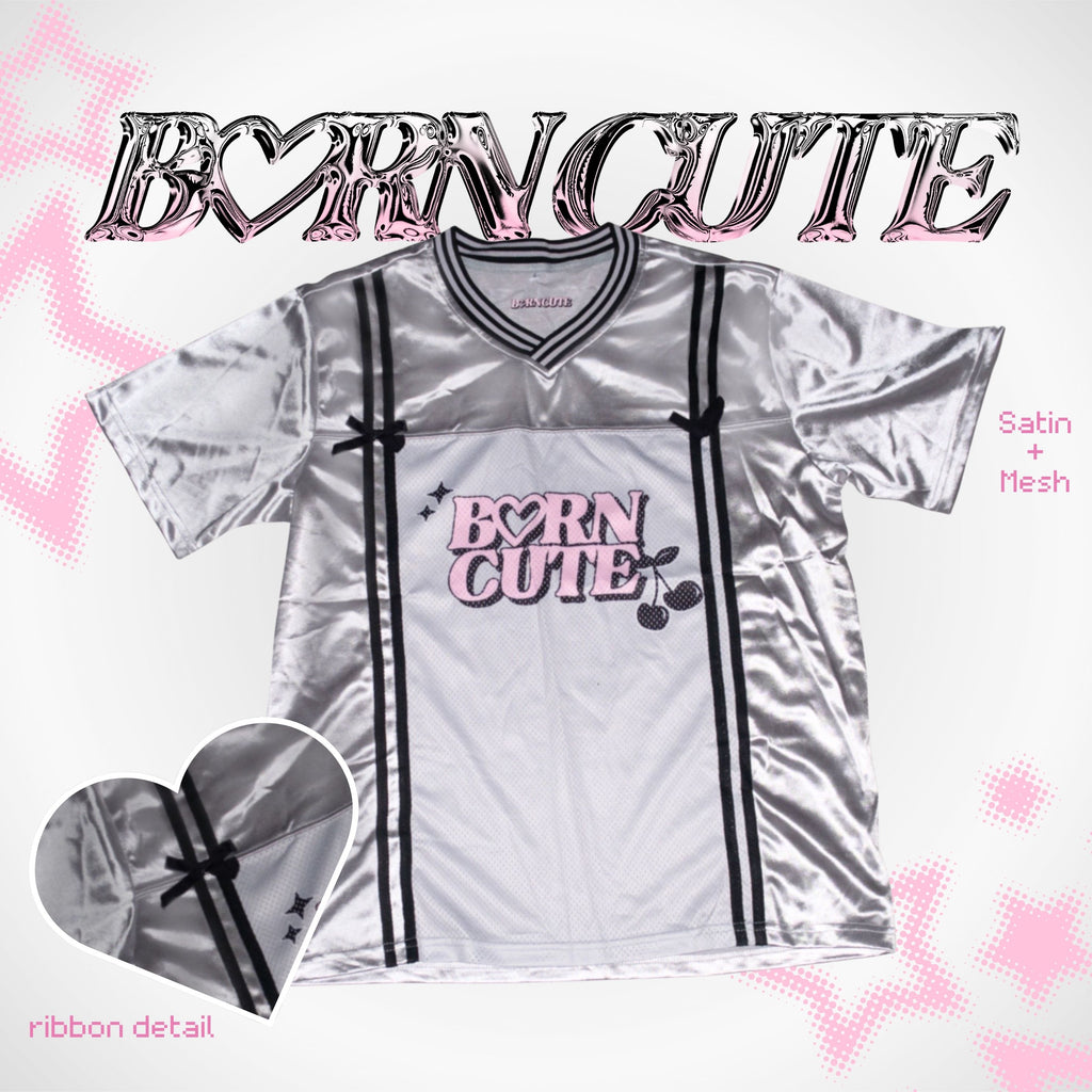 Borncute signature ribbon jersey in Silver